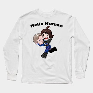 Hello Human02. Long Sleeve T-Shirt